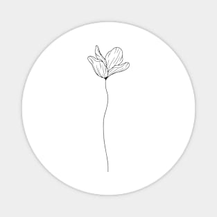 Blume Line Art Mohnblume Line Work Schlicht Magnet